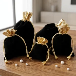 Multi size Custom Logo Drawstring Luxury Velvet Women’s Bag Dust Pouch for Glasses Rings Bracelets Recyclable