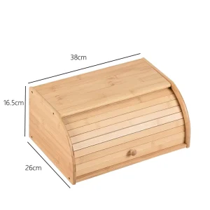Multifunction Modern Bread Box Customized Wooden Bamboo Storage Organizer Kitchen Food Storage Box Dustproof Storage