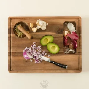 Multifunctional Bamboo Cutting Board with Storage Kitchen Prep Station Worktop Organizer for Food Preparation