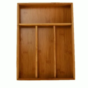 Multifunctional Bamboo Wood Drawer Organizer Cutlery Tray for Kitchen for Household Party Restaurant Kitchen Storage