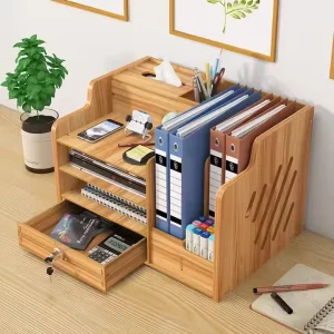 Multifunctional Book Tabletop Shelf Expandable Bamboo Wood Readware Recipe Novel Storage Holder Adjustable Display Racks