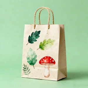 Multifunctional Paper Bag Kraft Paper With Flat and Round Handle Lamination High Quality for Supermarket Exhibition Promotion