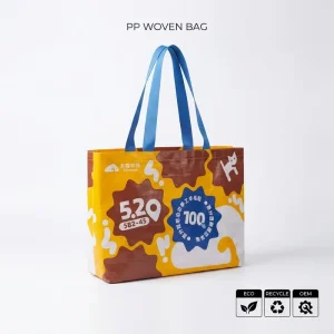 Multiple Colored Eco friendly Recyclable Woven Tote Bag with Zipper Closure Custom Logo Printed Reusable for Daily Makeup Bag