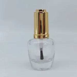 N1068 Custom Empty Glass Nail Polish Bottle Cap Brush Screw Cap Special Shape Silk Screen Printing Hot Stamping