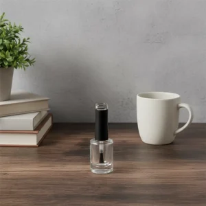 N1105B Clear Glass Bottle Plastic Cap Screw Lid 10ml Capacity Custom Color Nail Polish Oil Use OEM ODM