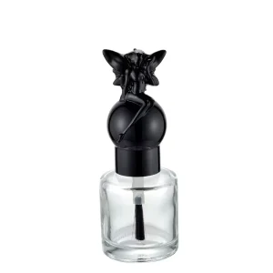 N1112 Black Animal Shape Transparent Glass Nail Polish Oil Bottle with Plastic Cap 8 ml Customized Size Custom Color