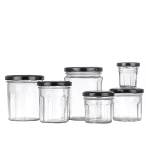 NCJ001 40ml/110ml/145ml/210ml/300ml/450ml Small Round Glass Jam Jars with Lid Storage Pickles Jar for Food
