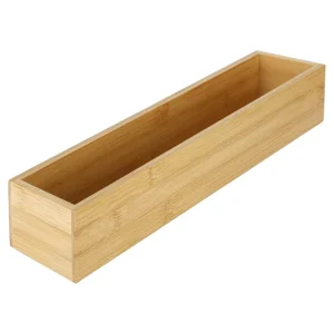 Natural Bamboo Drawer Organizer Tray Solid Bamboo Cutlery Tray for Kitchen Drawer Spoon Fork Chopsticks Storage