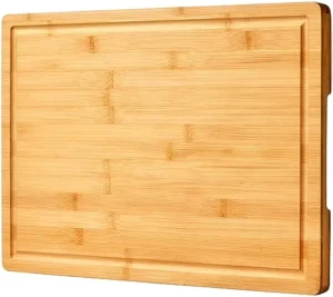 Natural Bamboo Rectangle Cutting Board Set 0.8cm Thick Engraved Organic Fruits & Vegetables for Meat Chopping in Kitchen Use