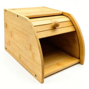 Natural Bamboo Rectangular Modern Recycle Simple Bread Box Home Kitchen Food Storage Small Wooden Bread Storage Container