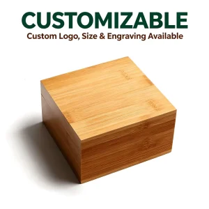 Natural Bamboo Square Storage Box Lid Off Design for Jewelry Tea & Small Items Eco Friendly Desktop Organizer & Gift Packaging