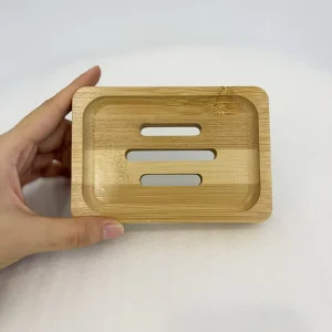 Natural Bamboo Wood Storage Box with Customizable Shape for Bath and Shower Soap and Plate Storage
