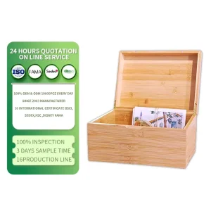 Natural Bamboo Wooden Box Bamboo Wooden Souvenir Packaging Box Bamboo Lid Storage Box