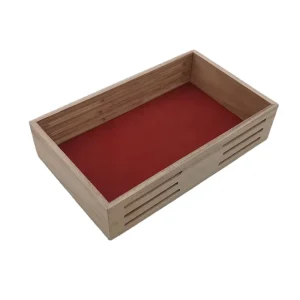 Natural Bamboo Wooden Storage Box Farmhouse Look Wood Crate Bamboo Basket for Storage