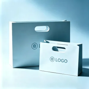 Natural Brown Paper Die Cut Food Service Paper Bags Custom Restaurant Bakery Retail Kraft Paper Packaging Carrying Bag