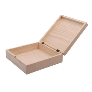 Natural Color Bamboo TIMBER Box 6 Compartments Rectangle Square Laser Engraving Option Customizable Storage Caddy Tea Box