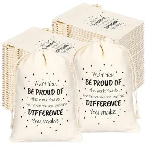 Natural Color Recyclable Cotton Canvas Jewelry Dust Pouch Custom Printed Logo Eco Muslin Drawstring Bags Small Gift Candle Craft