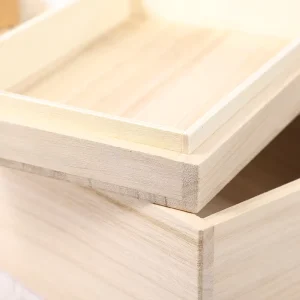 Natural Custom Unfinished Pine Bamboo Wood Storage Boxes With Cover