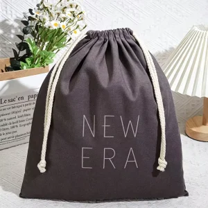 Natural Organic Reusable 100% Cotton Canvas Drawstring Bags Custom Logo Drawstring Gift Packaging Dust Bag Towel Toiletries Eco