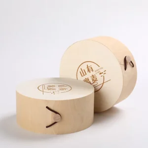 Natural Textured Wooden and Bamboo Gift Box Veneer Wood Packaging Box