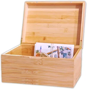 Natural Wooden Bamboo Boxes Bamboo Keepsake Storage Box