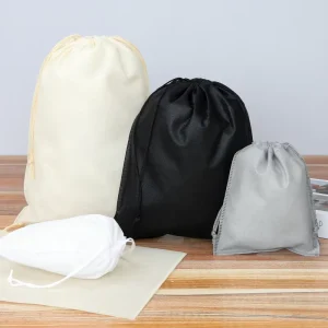 Needle punched Non woven Drawstring Bag Stock Customizable Custom logo Printing Large sized Dust proof Storage Bag for