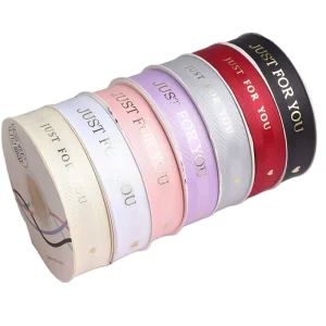 New Arrivals Hot Stamping Printing Words Bouquet Making Ribbon Gift Bow Ribbon Florist Handmade Bow Material