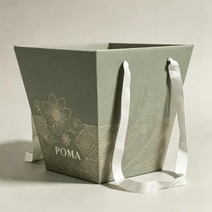 New Design Big Flower Box Bag With Handle Paper Packaging Bag