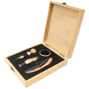 New Modern Style Bamboo Waterproof Wine Bottle Opener Set Wooden Box for Gifts