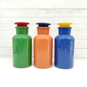 New Print Color 500ml Glass Bottles with Glass Lid with Logo for Tea Leaf Block the Light Food Storage