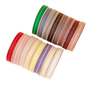 New Style Chongchong Yarn Stock Hair Accessory DIY Clothing Bow Decoration Transparent Thin Organza Ribbon Double Ruffle Edge