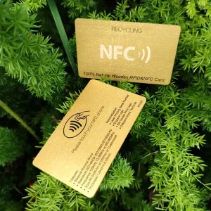 Nichen One Customized RFID NFC UHF Glittering Gold Card Sparkle Colors Wooden Smart Card Wooden Hotel Room Card