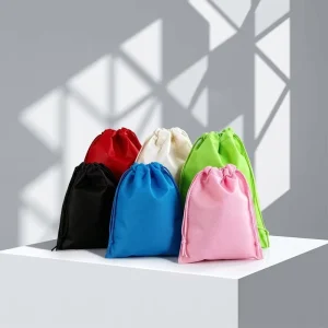 Non Woven Dust Drawstring Bag Reusable Eco Friendly Recyclable with Silk Screen Printing for Gift Promotion