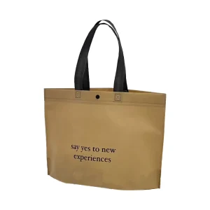 Non Woven Shopping Bag Plain Sturdy Custom Logo Reusable Minimalist Fabric Tote for Boutique Lifestyle Promotion Gifts