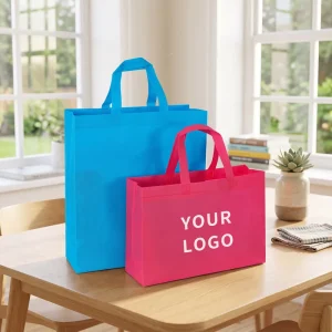 Non Woven Shopping Grocery Bag PP Nonwoven Reusable Tote Bags with Laminated Surface Custom Logo