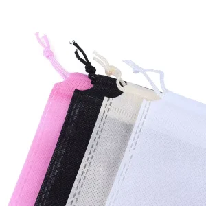 Nonwoven Fashion Lady Drawstring Bag for Clothing & Shoes Dust-proof Heat-sealing Eco-friendly Packaging Customizable Size Logo