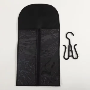 Nonwoven Hair Extension Packaging Bag Zipper Dust Proof Wig Storage Bag with Hanger Rack Hook for Wigs
