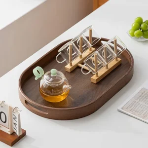 Nordic Style Rectangular Round Corner Wooden Board Set with Handle for Hotel Restaurant Snack Display Gift Box Packaging
