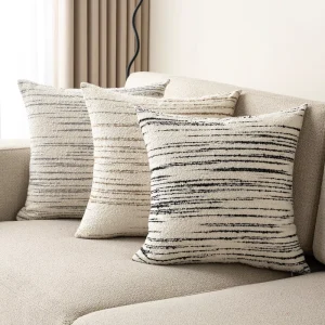 Nordic style Pastoral Chenille Square Throw Pillow Living Room Backrest Cushion Solid Color Creamy tone Accent Pillow