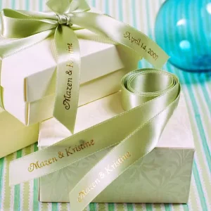 ODM Customized Package Luxury Satin Ribbons Eco-Friendly Gold Printing for Gift Box Wedding Birthday Christmas Decorations