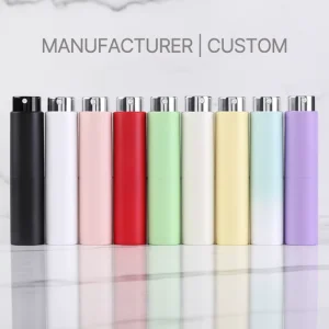 ODM OEM 15ml Travel Perfume Atomizer Twist Satin Matte Plastic Bottle Perfume Custom made Screen Printing Container Pump Sprayer