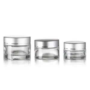 ODM OEM Supplier 5g 10g 15g 30g 50g 100g Custom Color Glass Jar Empty Glass Pot Bottle for Eye Cream Lip Balm with Aluminum Plastic Lid