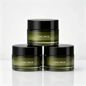 OEM 1oz 30g 50g Wide Mouth Custom Color Glass Jar with Plastic Lid for Face Eye Body Butter