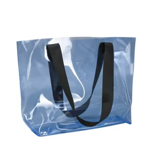 OEM Custom Logo PVC Bags for Shopping Promotion Gift Packaging Reusable Transparent Plastic Tote with Customized Sizes Colors