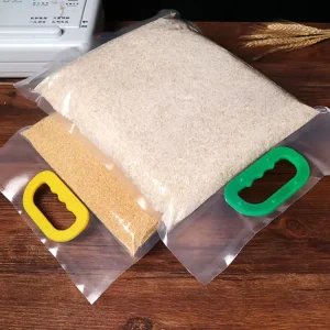 OEM Customized Logo Nylon Plastic 1kg 2kg 5kg 10kg Flat Bottom Pouch Rice Packaging Bags