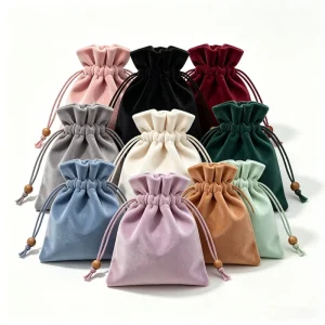 OEM Eco-Friendly Velvet Drawstring Dust Bag Custom Logo Gift Packaging Reusable Storage Pouch Multi Color