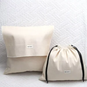 OEM ODM Custom Logo Printing Cotton Envelope Drawstring Dust Packing Bag for Wallet Handbag Reusable Cotton Twill Dust Pouch