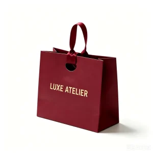 OEM ODM Custom Ribbon Handle Paper Bag Luxury Jewelry Shopping Bag for Rings Earrings Necklace Display