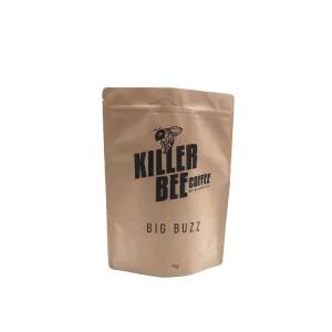 OEM ODM PLA Food Biodegradable Stand Up Kraft Paper Bag Kraft Paper Stand Up Pouch With Zipper