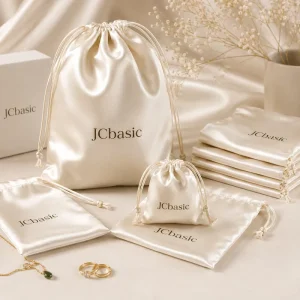 OEM ODM Satin Drawstring Dust Bag Custom Printed Pouch for Luxury Handbag Shoe Apparel Packaging and Brand Promotion Use